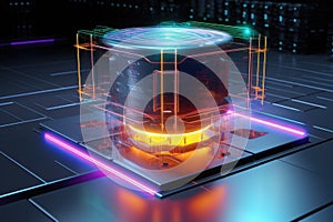 3d render of quantum radar technology concept