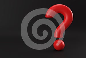 3d Render Question mark Icon 3D illustration Design Element
