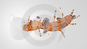 realistics coffee mug with coffee splash