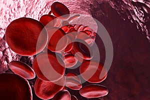 3d render red blood cells background.