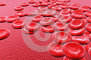 3d render red blood cells background.