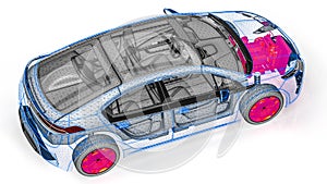 Engine scan in an wire frame car
