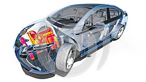 Engine scan in an wire frame car