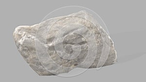 3d render rock stone on white background