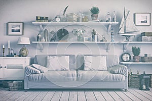 3d render- scandinavian flat - retrolook