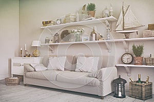 3d render - scandinavian flat - retrolook