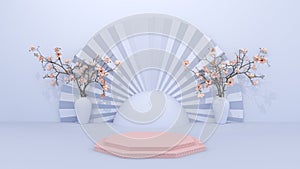 Gráficos tridimensionales renderizados por computadora escena tridimensional abstracto Rostro.pasos imitar arriba escena Mostrar producto o objeto 