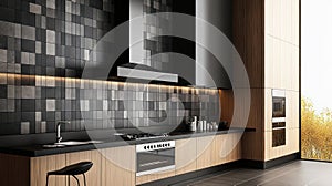 Modern Kitchen Interior 3D Render