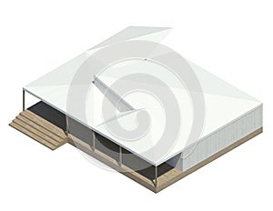 3D render of the small building