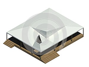 3D render of the small building