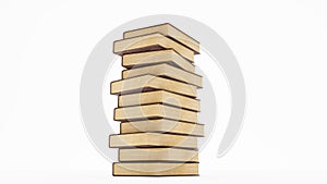 stack of old books isolated on white on background, School books