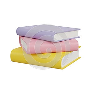 Stack Of Three Colorful Books pile reading