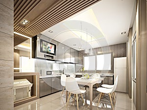 3d render of stair hall