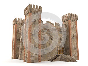3d render stone brick stronghold photo