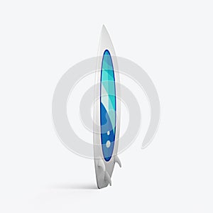 3D render of a surfboard on a white background