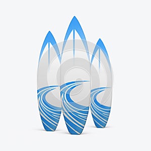 3D render of a surfboard on a white background