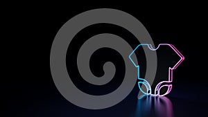 3d glowing neon symbol of symbol of babywear isolated on black background photo