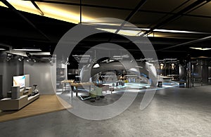 3d render of technology store