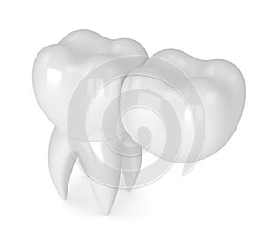 3d render of teeth with dental cantilever bridge photo