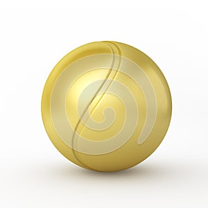 3d render tennisball gold (clipping path) photo