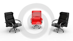 3D render - three executive chairs