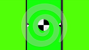 3D render of three smartphone with a green background. Rotating in screen. With a green screen for easy keying. Computer