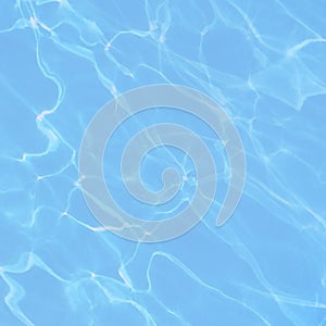 3D Render : Transparent blue water surface texture with ripples reflected with sunlight