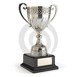 Trophy icon 3D render isolated on white background