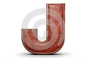 Leather letter J uppercase