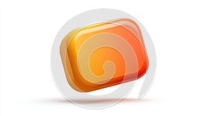 Abstract Orange and Yellow 3D Rounded Square Button