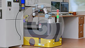 3D computer Generated image: COBOT and AGV in LAB
