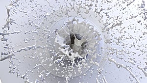 Water splash isolated on blank background