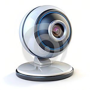 3D render webcam icon isolated on white background