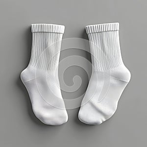 3D Render of White Socks, Simple Clothing Item Mockup