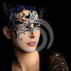 Woman with fantasy mask