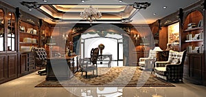 3d render of director room