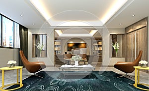 3d render of director room