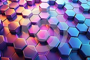 Abstract Hexagons Background 3d rendering