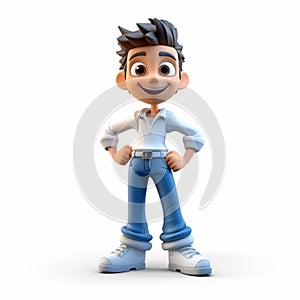 High-quality 3d Cartoon Boy Model With Youthful Energy photo