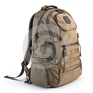 3D rendered backpack isolated on white