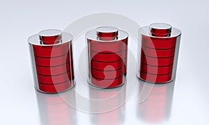 3d rendered batteries