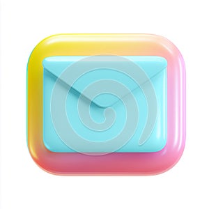 Blue Envelope Icon with Gradient Backdrop