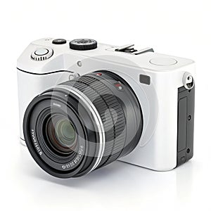 3D camera isolated on white background