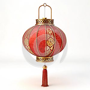 Chinese Lantern 3D Render isolated on white background
