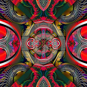 3D render combo pattern tile