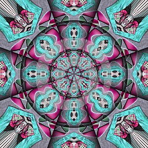 3D render combo pattern tile