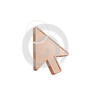 3D Rendered Cursor Arrow with a Faint Circular Highlight mouse pointer computer icon