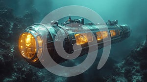 3D rendered deep sea submersible