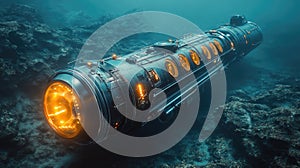 3D rendered deep sea submersible