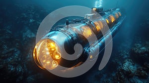 3D rendered deep sea submersible